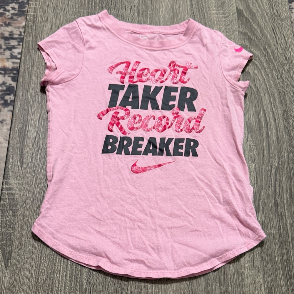 Nike Kids Pink Heart Graphic Tee